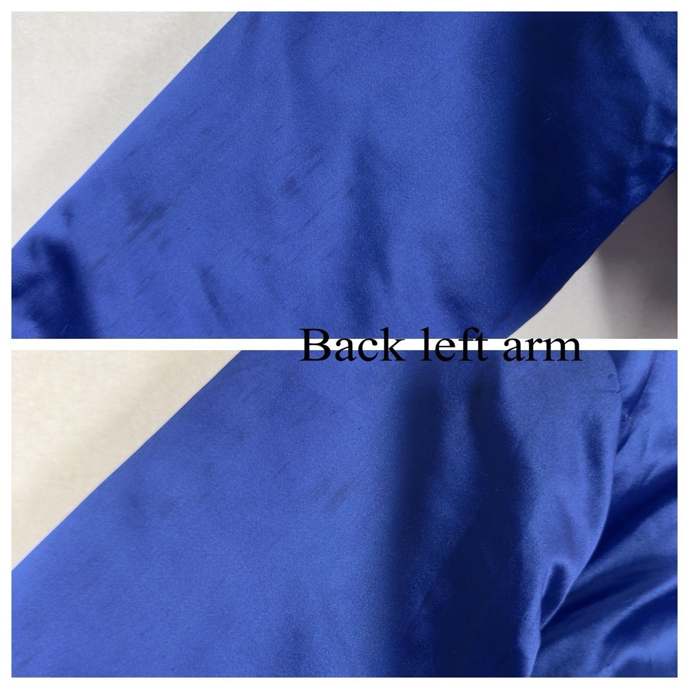 Vintage‎ Sukajan Souvenir Jacket Korea Dragon Tiger Satin Blue Hooded Brad - Picture 12 of 16
